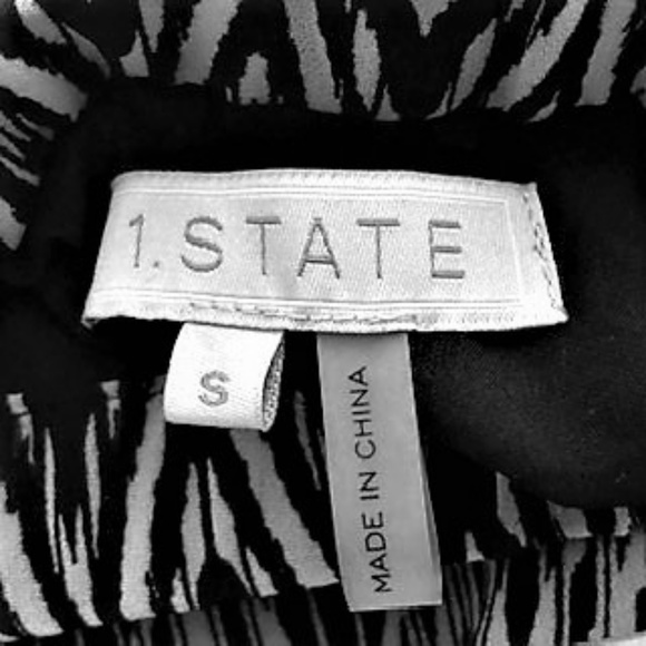 1. State Sheer Hem Black Zigzag Patterned Skirt - Picture 7 of 7